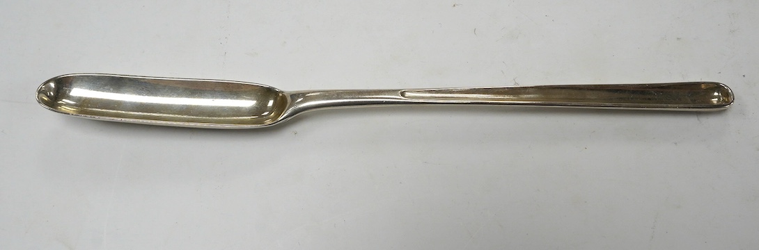 A George III silver marrow scoop, by Peter, Ann & William Bateman, 22.2cm, 51 grams. Condition - fair